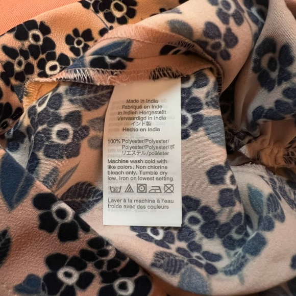 J. Crew Pink Blue Floral Faux Wrap Peplum Long Sleeve Blouse Top Size Small - Picture 10 of 11